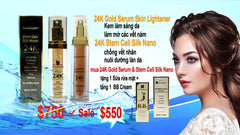 Stem Cell Silk Nano 24k Gold Serum 30 ml. & 24K Gold Skin Lightener 30 ml